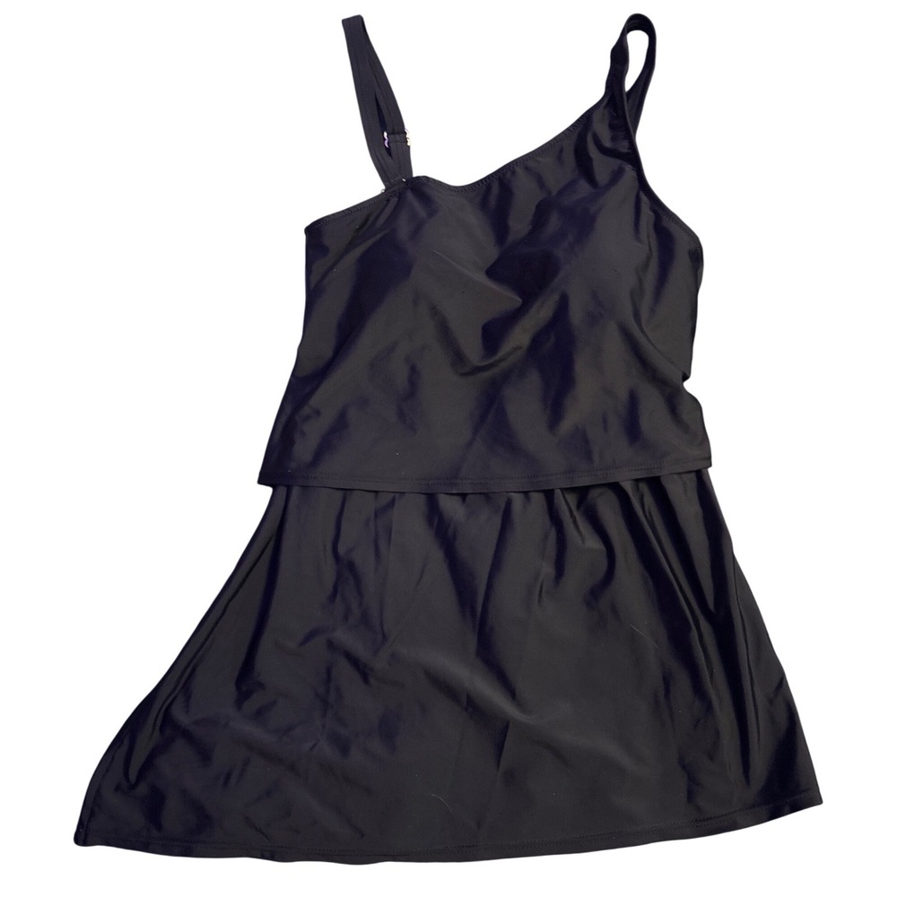 Latched Mama Black Nursing Maternity Tankini Swim Top Size Small
